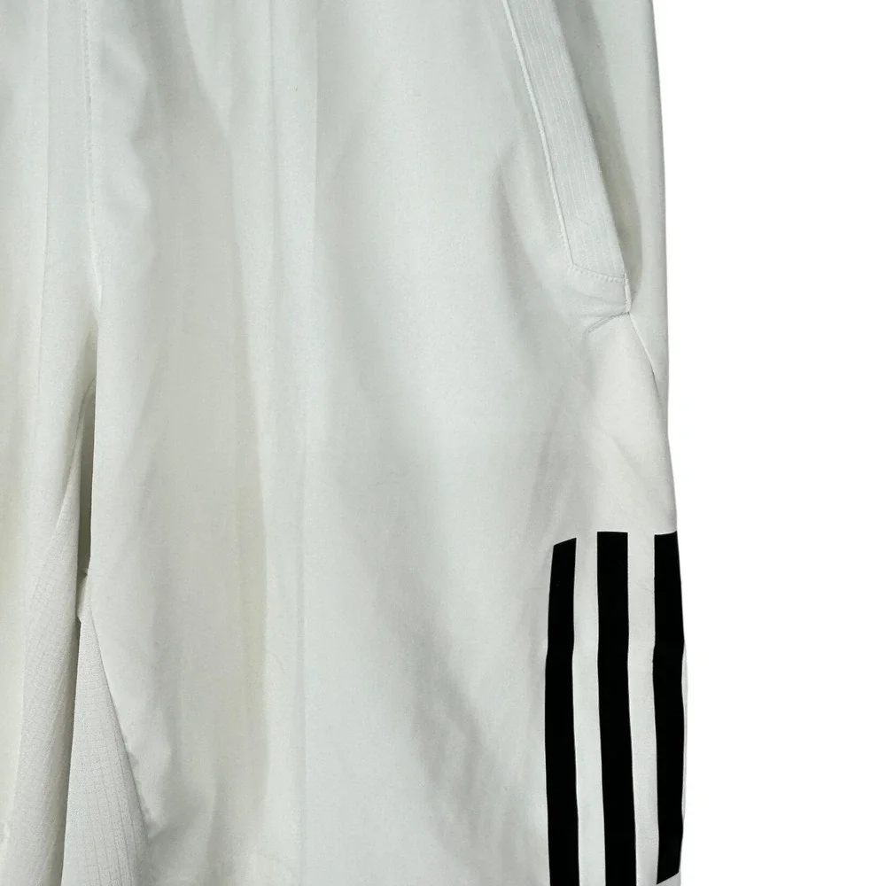 Adidas Athletic Shorts Mens Small White Climacool 3-Stripes Gym Training 7058-IO
